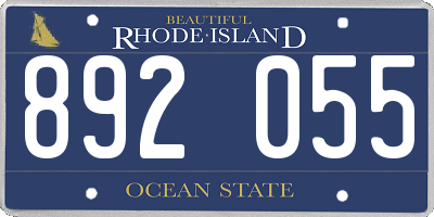 RI license plate 892055
