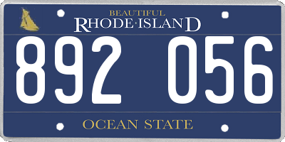 RI license plate 892056