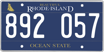 RI license plate 892057