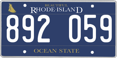 RI license plate 892059