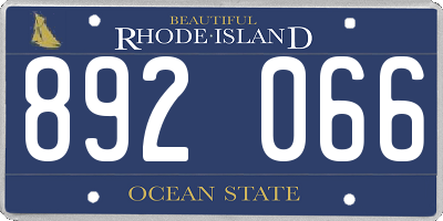 RI license plate 892066