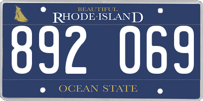 RI license plate 892069