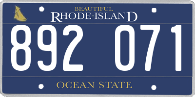 RI license plate 892071