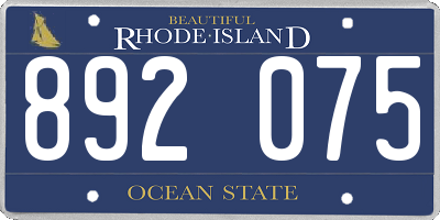 RI license plate 892075