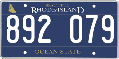 RI license plate 892079