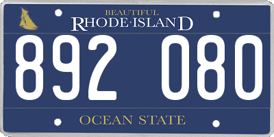 RI license plate 892080