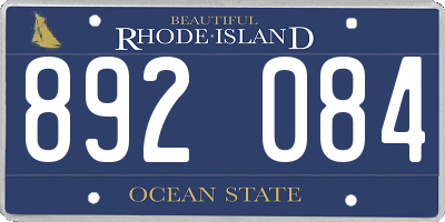 RI license plate 892084