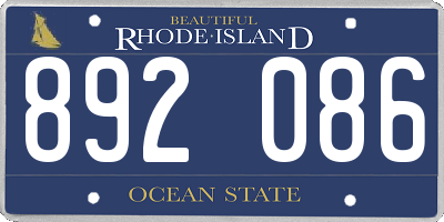 RI license plate 892086