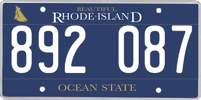 RI license plate 892087
