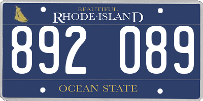 RI license plate 892089
