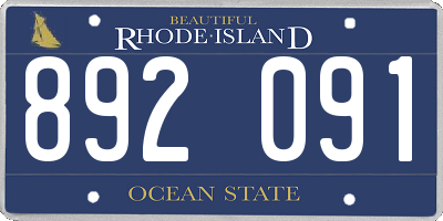 RI license plate 892091