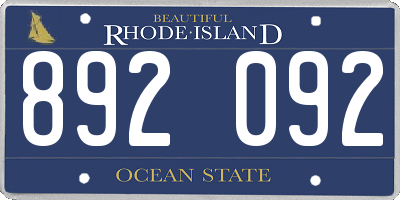 RI license plate 892092
