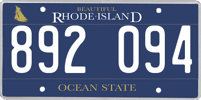RI license plate 892094