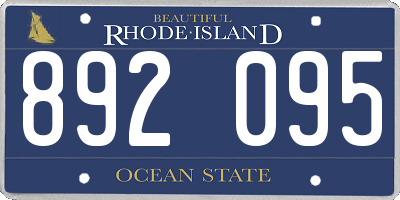 RI license plate 892095
