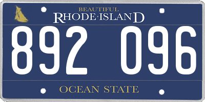 RI license plate 892096