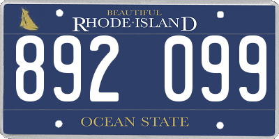 RI license plate 892099