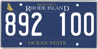 RI license plate 892100