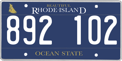 RI license plate 892102