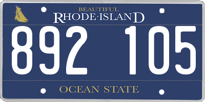 RI license plate 892105