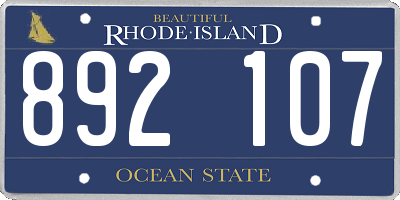 RI license plate 892107
