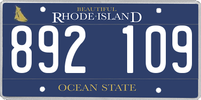 RI license plate 892109