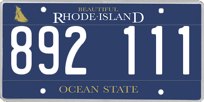 RI license plate 892111