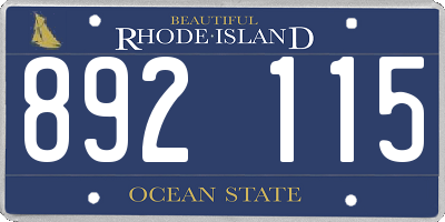 RI license plate 892115