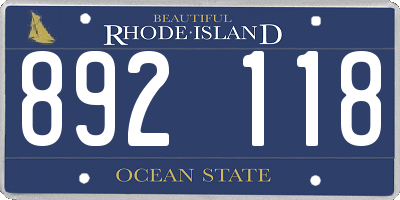 RI license plate 892118