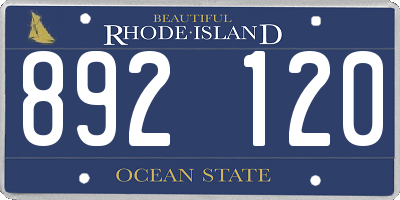 RI license plate 892120