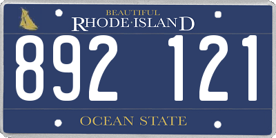 RI license plate 892121
