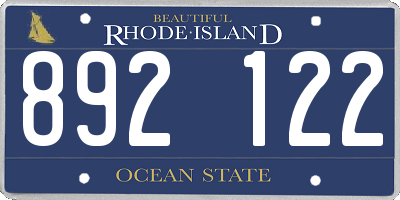 RI license plate 892122
