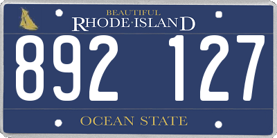 RI license plate 892127