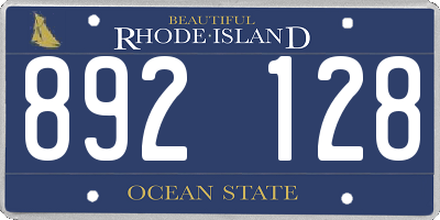 RI license plate 892128