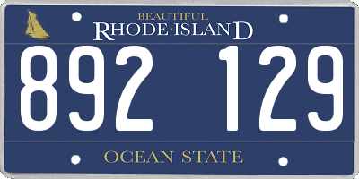 RI license plate 892129