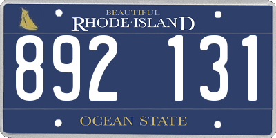 RI license plate 892131