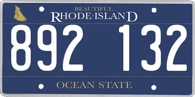 RI license plate 892132