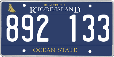 RI license plate 892133