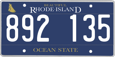 RI license plate 892135