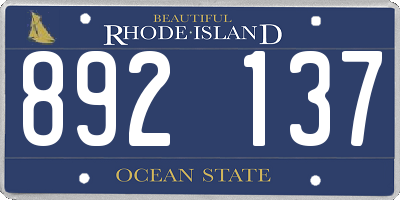 RI license plate 892137