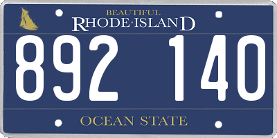 RI license plate 892140