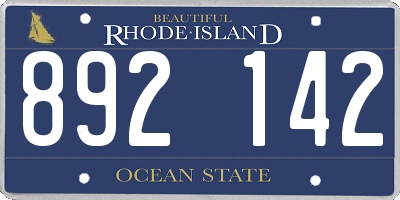 RI license plate 892142