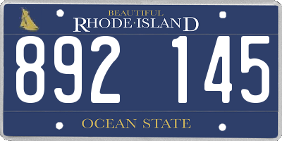 RI license plate 892145