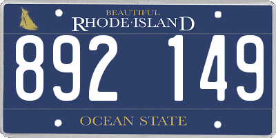 RI license plate 892149