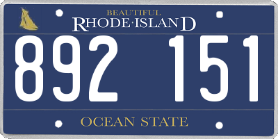 RI license plate 892151