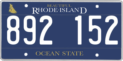 RI license plate 892152