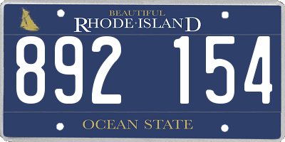 RI license plate 892154