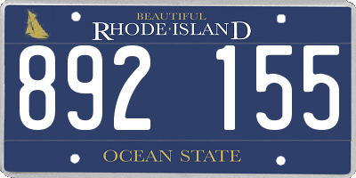 RI license plate 892155