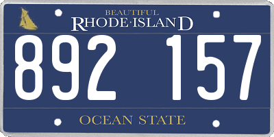 RI license plate 892157