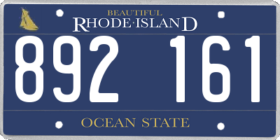 RI license plate 892161