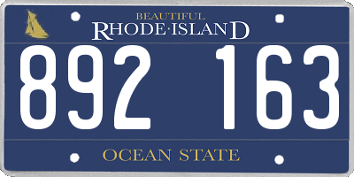 RI license plate 892163